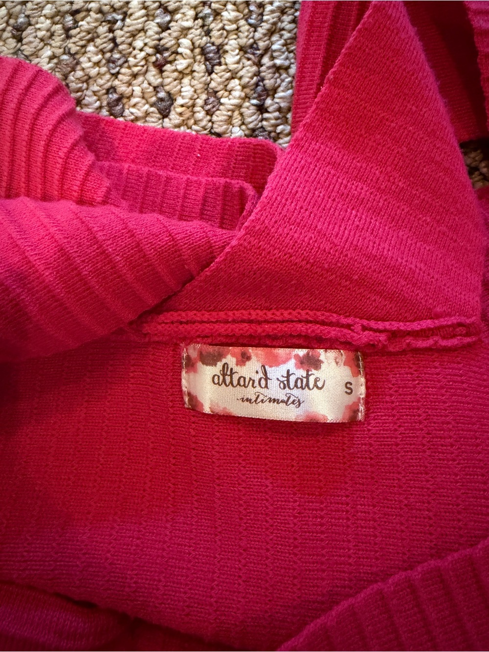 Altar'd State Red Ribbed V-Back Crop Top - Picture 3 of 3
